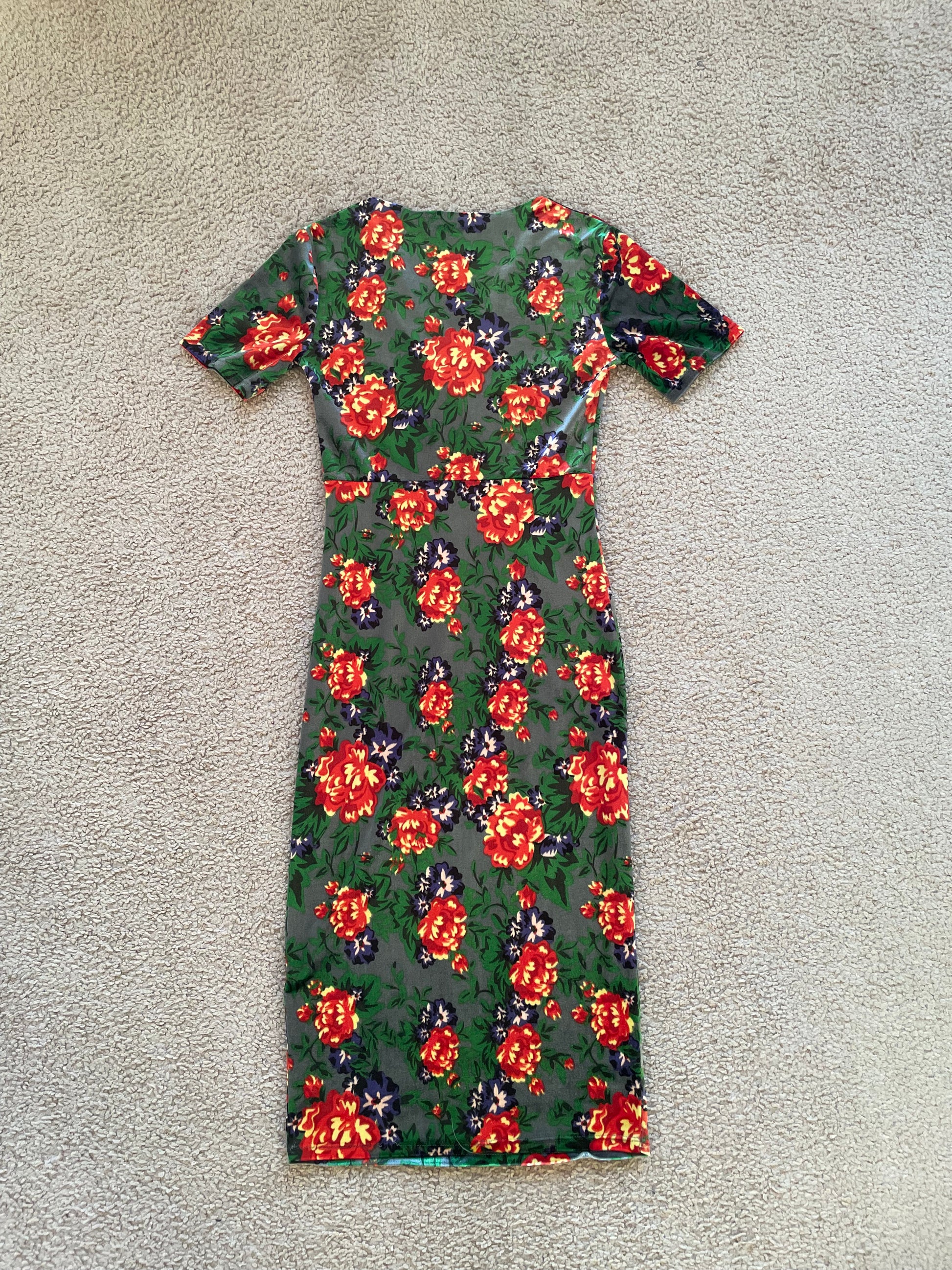 Multi-color Flower Midi Dress