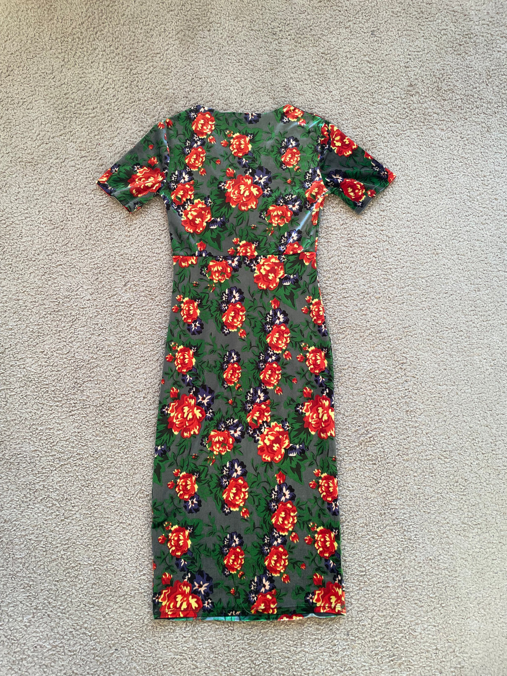 Multi-color Flower Midi Dress