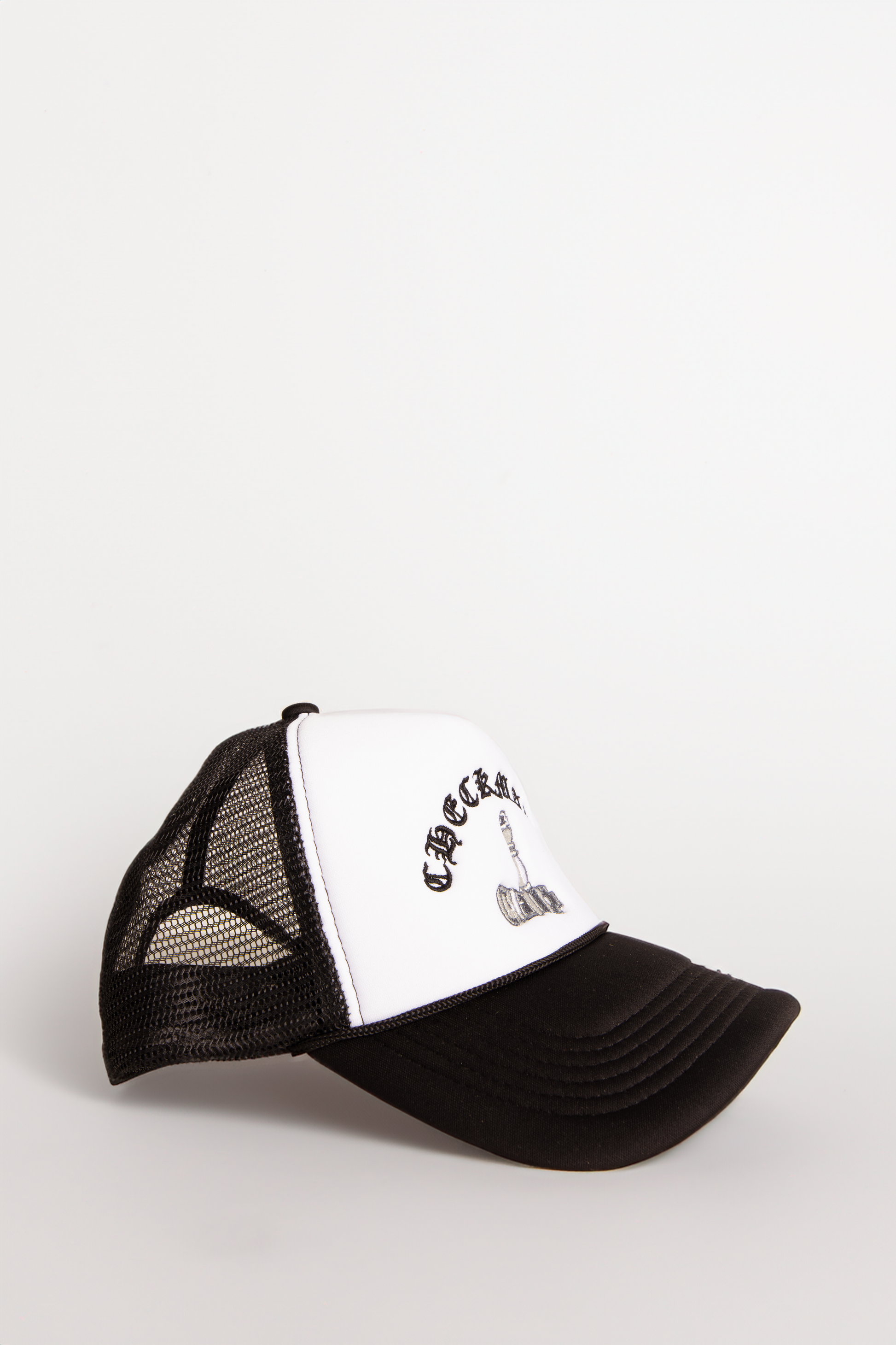 Checkmate Anywear Trucker in Black & White Embroidery - OS