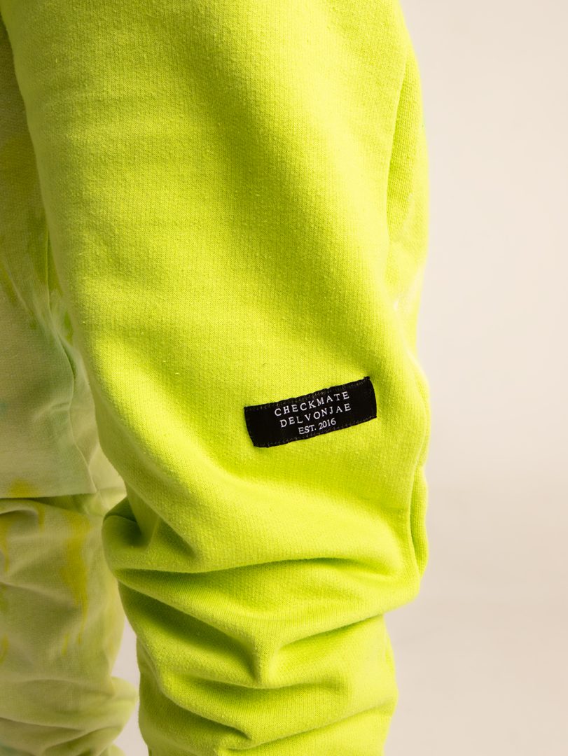 Bleach Tie Dye Sweatpants in Green