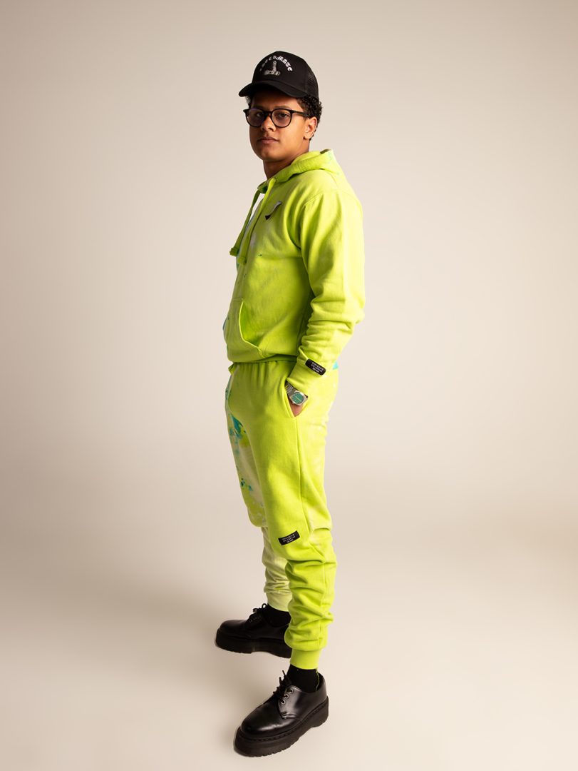 Bleach Tie Dye Hoodie in Green