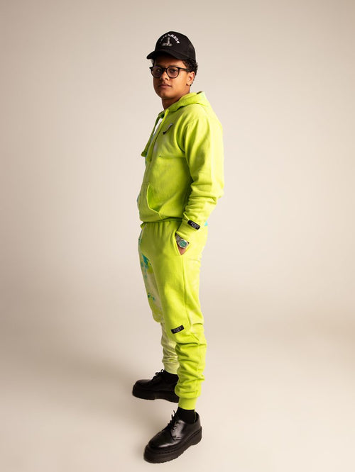 Bleach Tie Dye Hoodie in Green