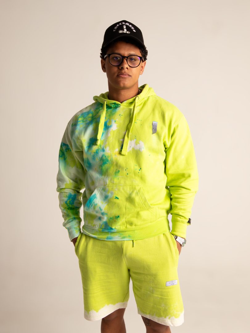 Bleach Tie Dye Hoodie in Green