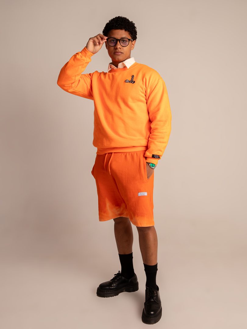 Bleach Tie Dye Shorts in Orange