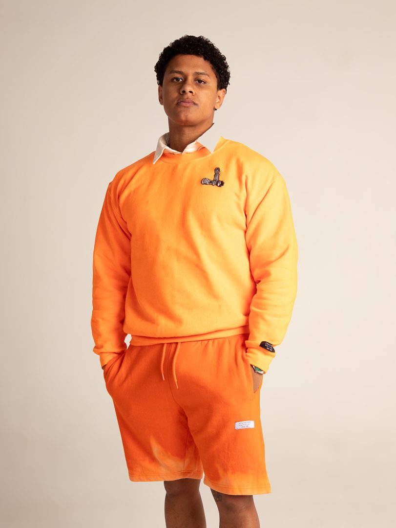 Checkmate Anywear Embroidered Basix Pullover Sweatshirt in Orange