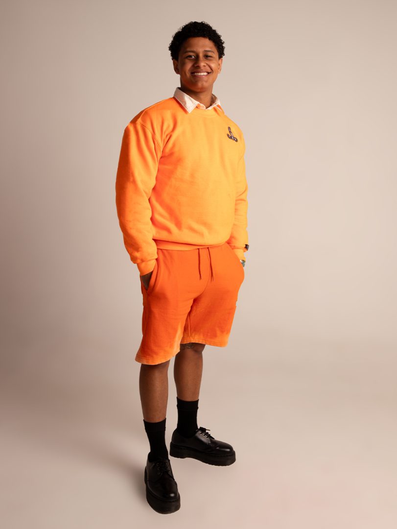 Bleach Tie Dye Shorts in Orange