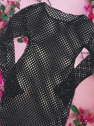 Mesh Maxi Dress in Black