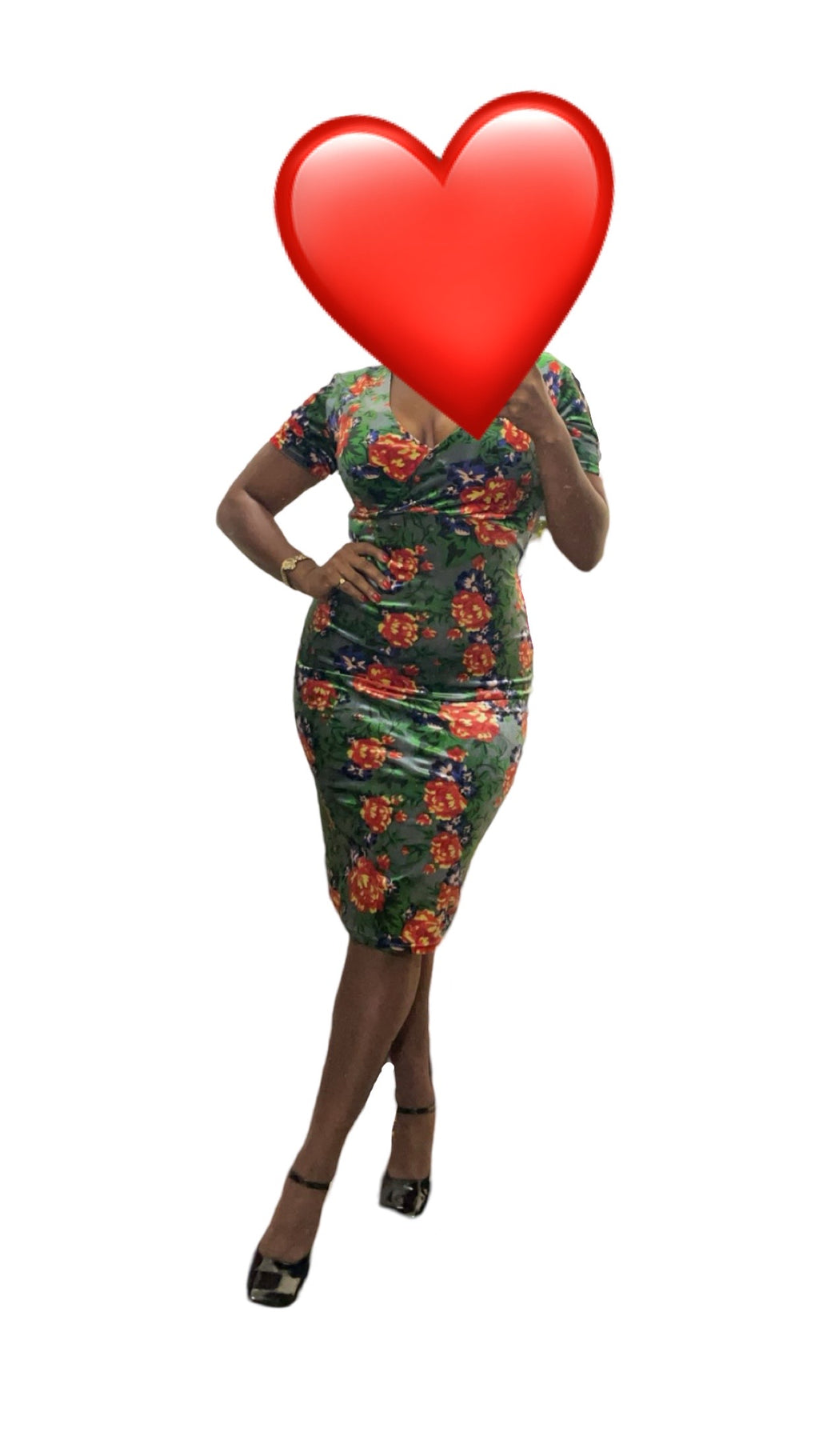 Multi-color Flower Midi Dress
