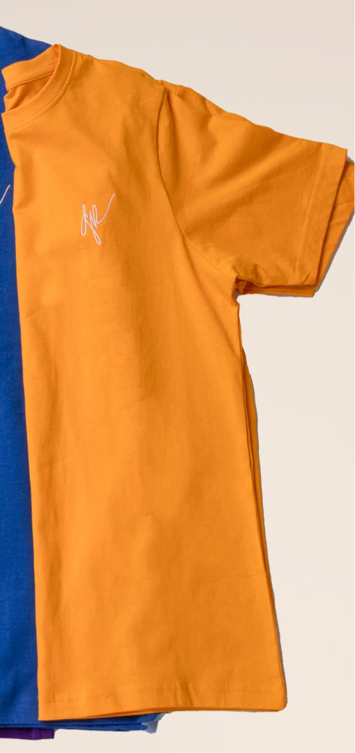 Checkmate Anywear Embroidered Signature Jersey Cotton T-shirt in Bright Blue