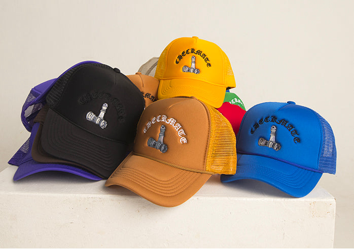 Checkmate Anywear Trucker in Blue with Black Embroidery - OS