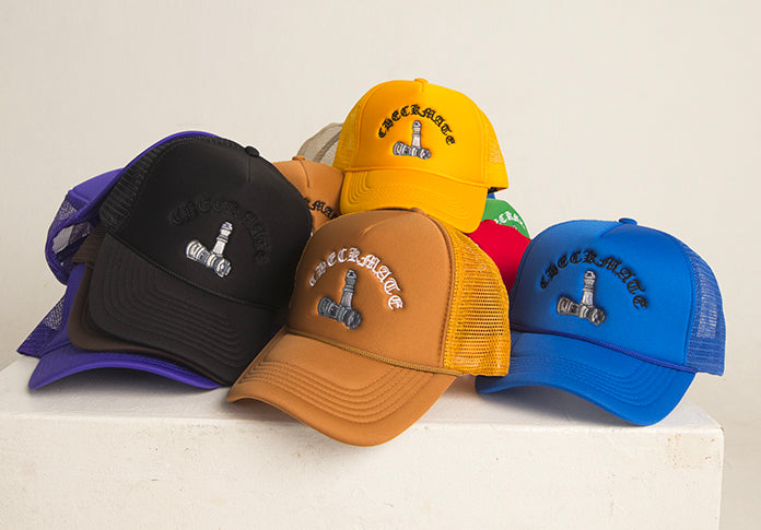 Checkmate Anywear Trucker in Gold with White Embroidery - OS