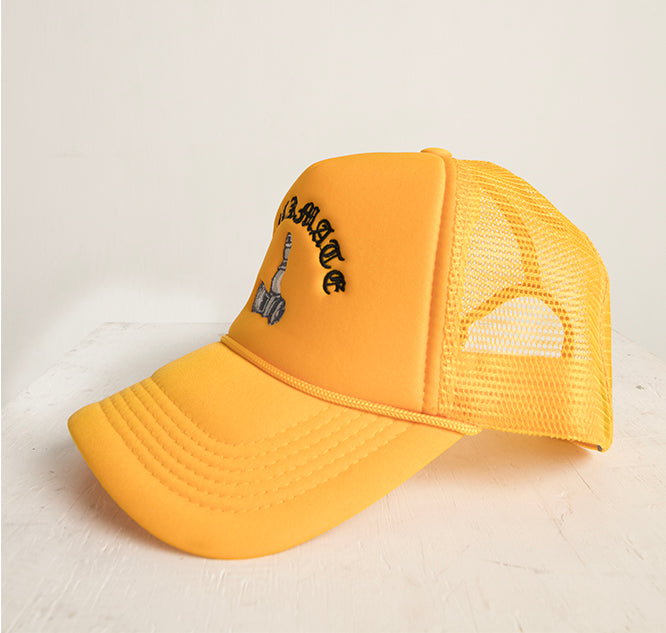 Checkmate Anywear Trucker in Yellow with Black Embroidery - OS