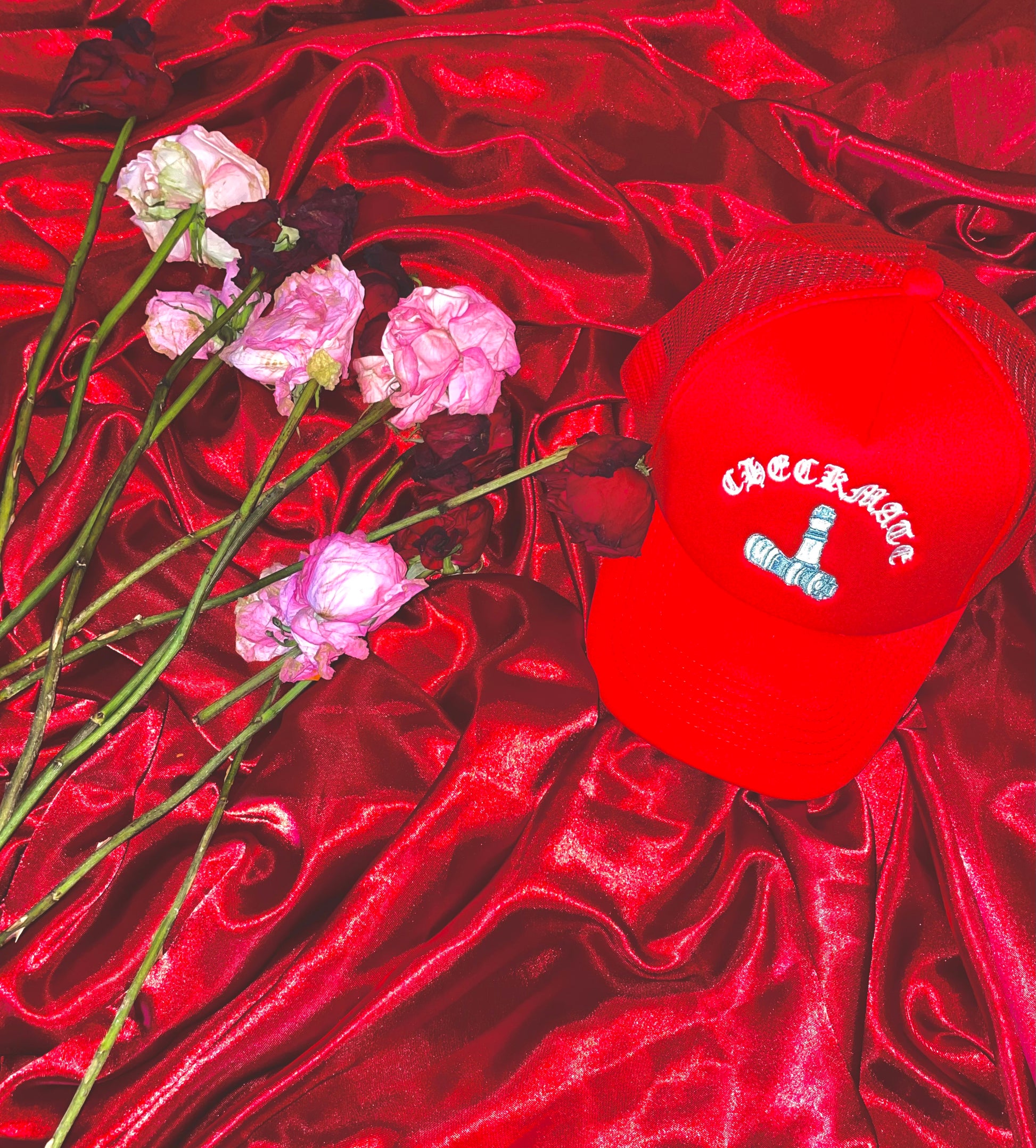 Checkmate Anywear Trucker in Beige with White Embroidery - OS