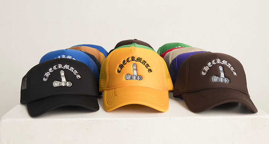 Checkmate Anywear Trucker in Yellow with Black Embroidery - OS