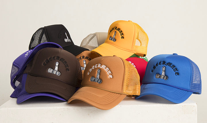 Checkmate Anywear Trucker in Brown with Black Embroidery - OS