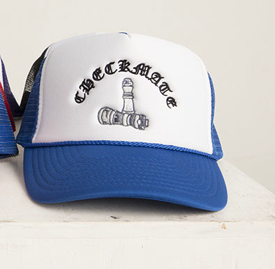 Checkmate Anywear Trucker in Red & White with Black Embroidery - OS