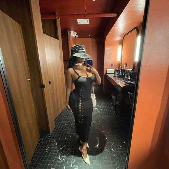 Fashion Nova Black Strapless Maxi Dress