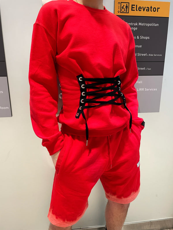 Mock-Corset-Pullover-Sweatshirt-in-Red