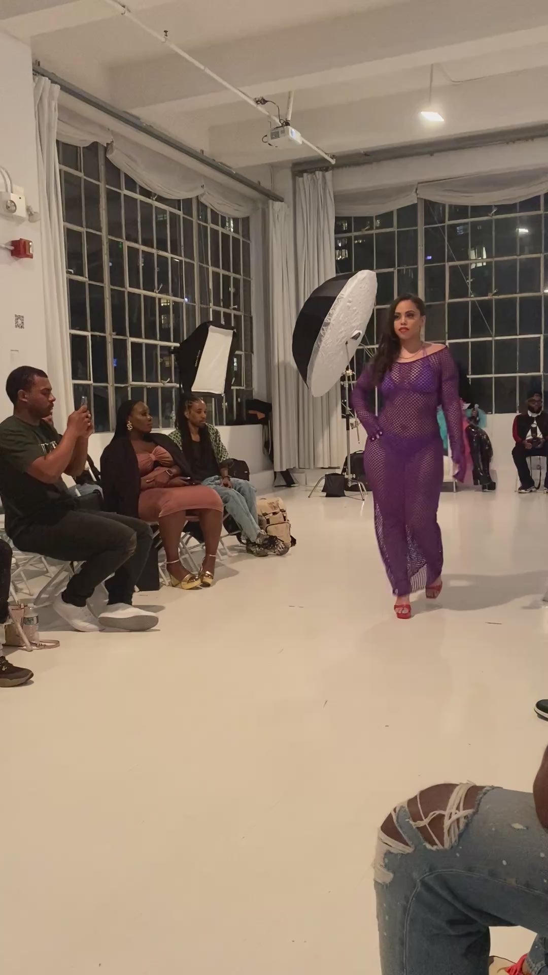 Mesh Maxi Dress in Purple