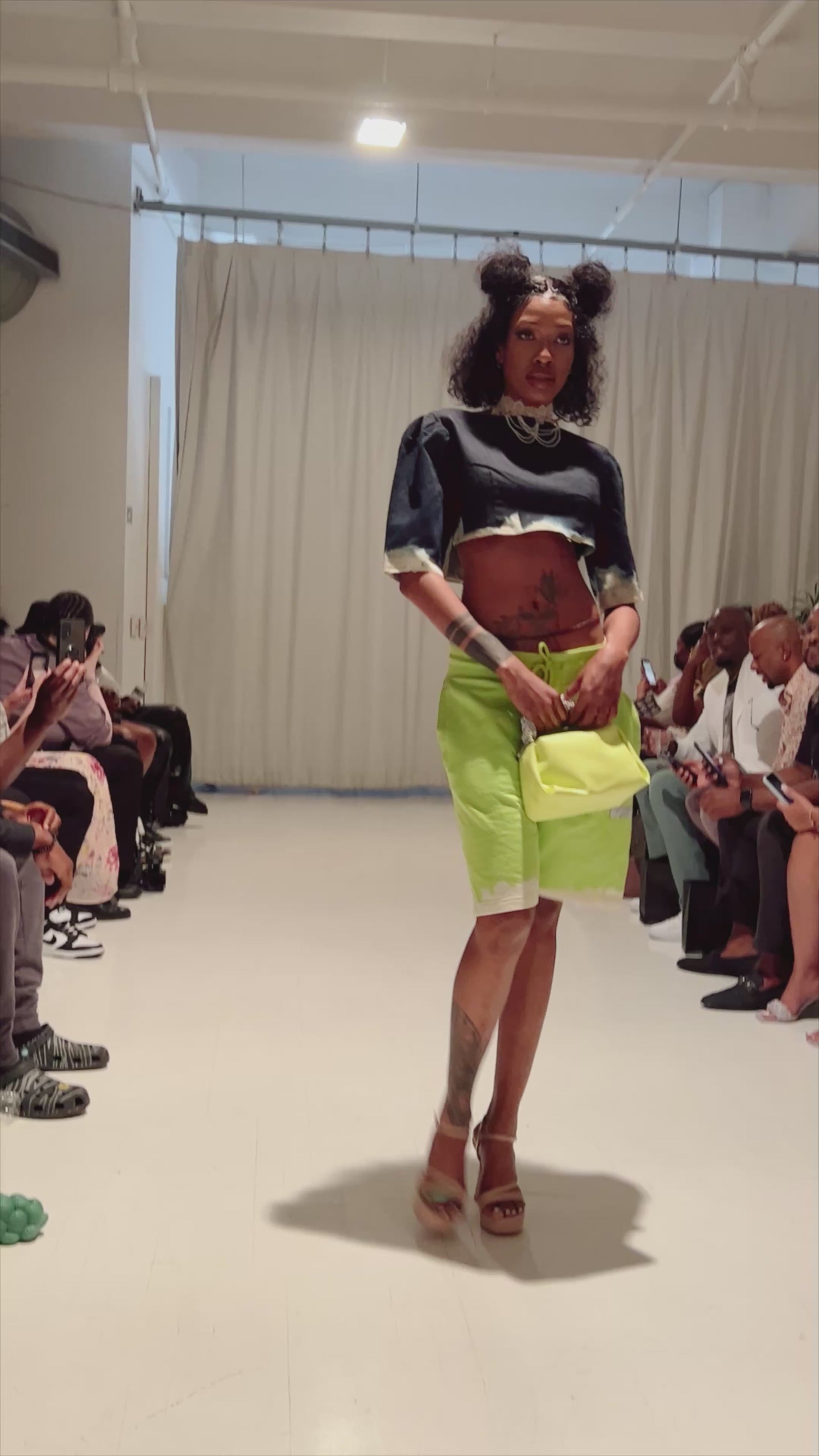 Bleach Tie Dye Shorts in Green