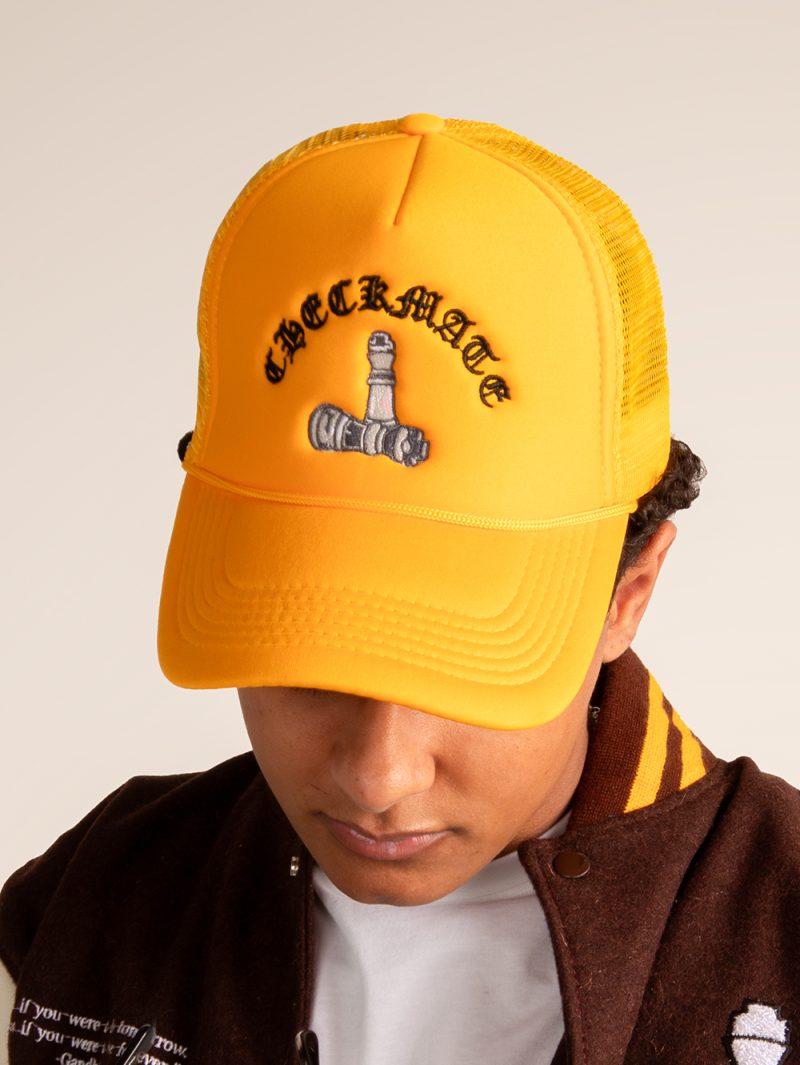 Checkmate Anywear Trucker in Yellow with White Embroidery - Image 3