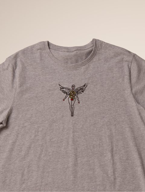 Checkmate Anywear Jersey Cotton Embroidered T-shirt in Gray