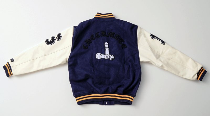 CheckmatexDelvon Jae Varsity Jacket in Navy Blue